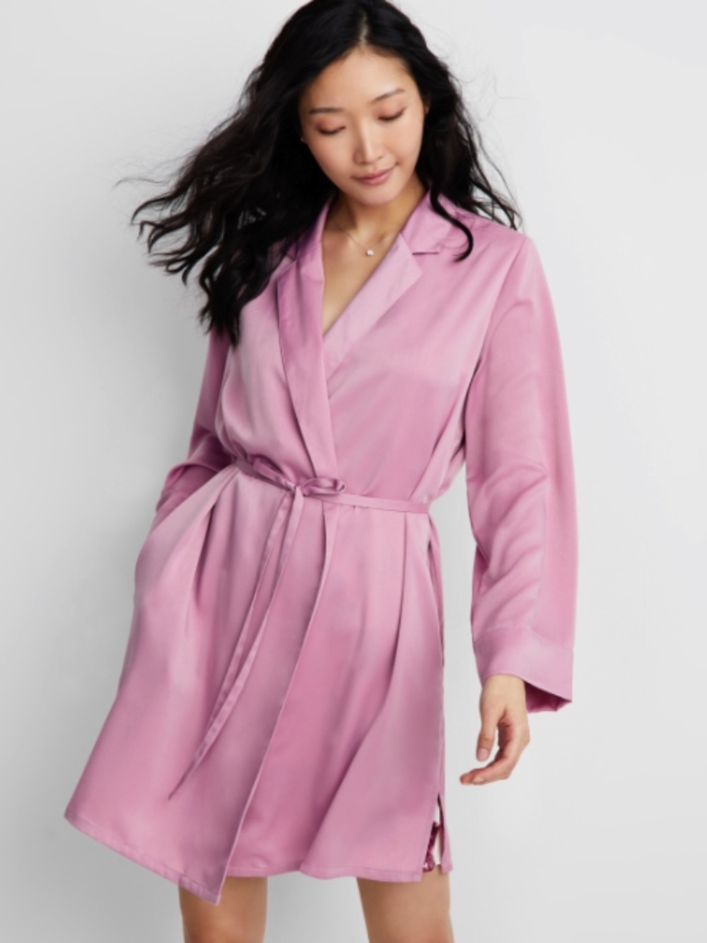 State of Day Women's Silk Touch Self-Tie Robe Mauve Orchid Purple XXL 5696